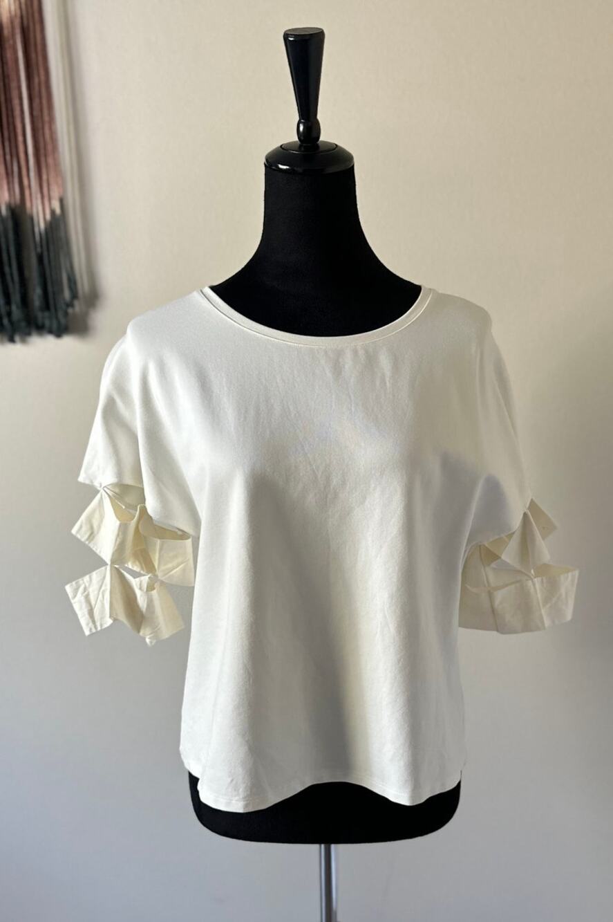 S.Deer/CONCEPT Cream Architectural Sleeve T Shirt Size L